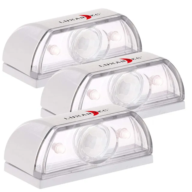 Lunartec Innenbeleuchtung Mini-Treppenleuchte PIR 3er-Set
