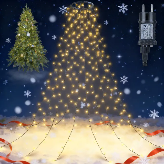 Qedertek Lighting 240 LED Christbaumbeleuchtung warmweiß 2,4m