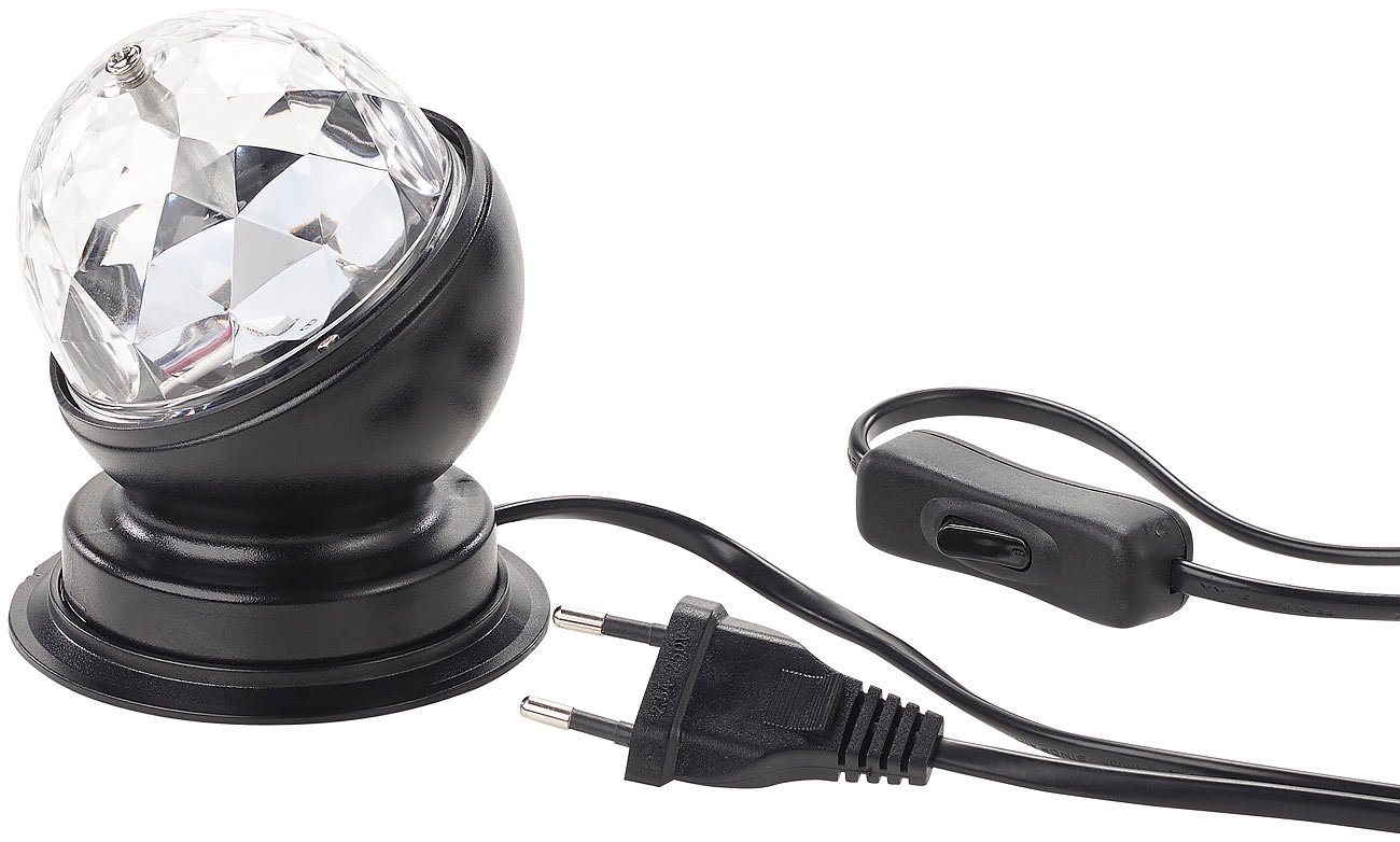 Lunartec Licht-Dekoration Disco-Leuchte 360° RGB 2er-Set 3W