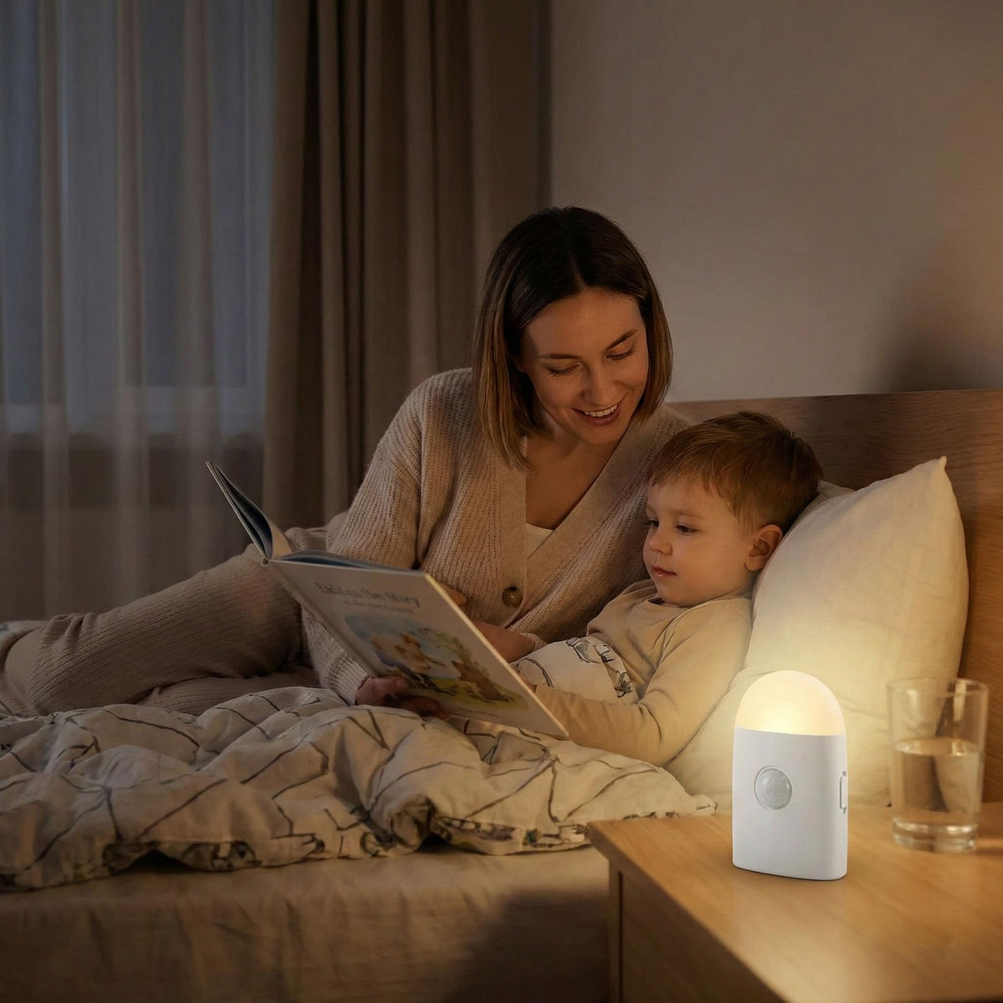 Bxroiu Lichterkette Nachtlicht LED Bewegungsmelder 2er-Pack
