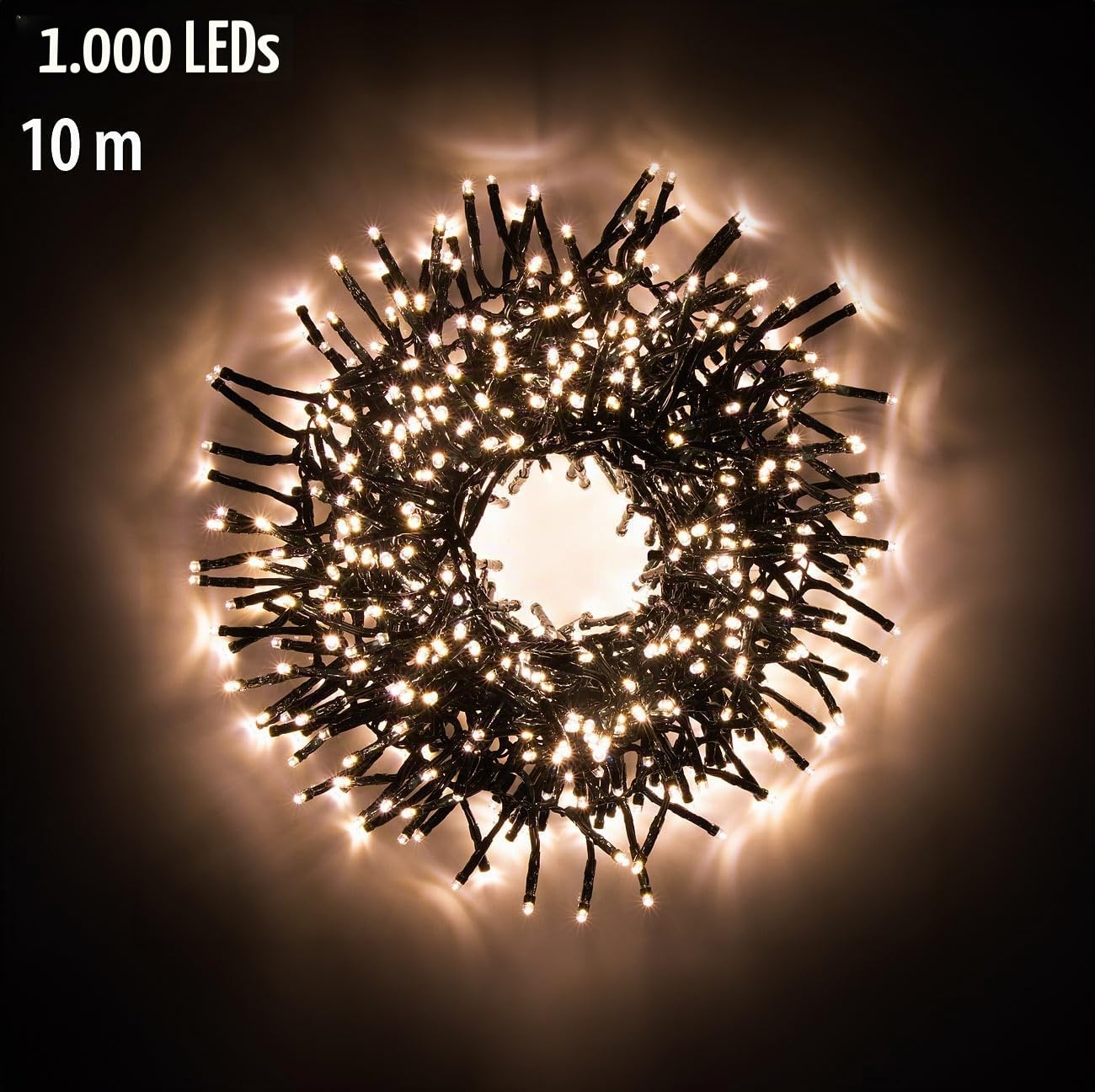 Lunartec Büschel-Lichterkette 10m warmweiß 1000 LEDs IP44