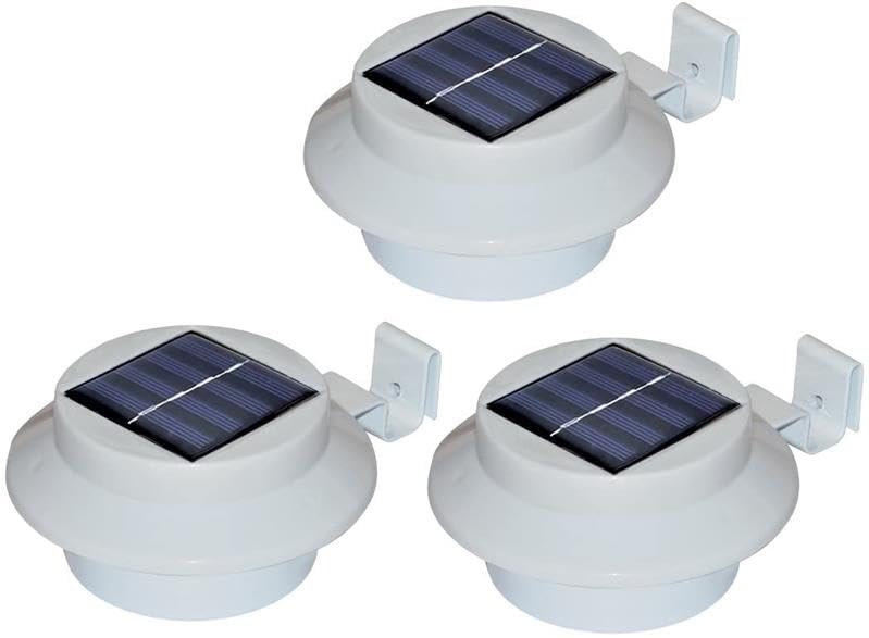 Bonetti Solar Lights Dachrinnenleuchte 3er-Set Edelstahl