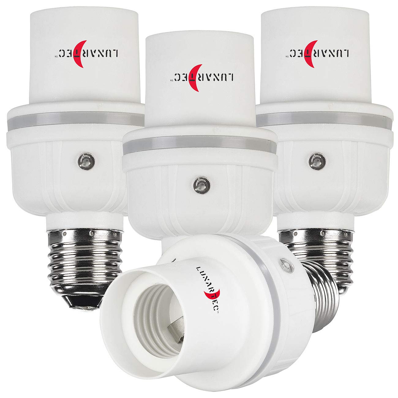 Lunartec Leuchtmittel Lampenadapter E27 4er-Pack Sensor
