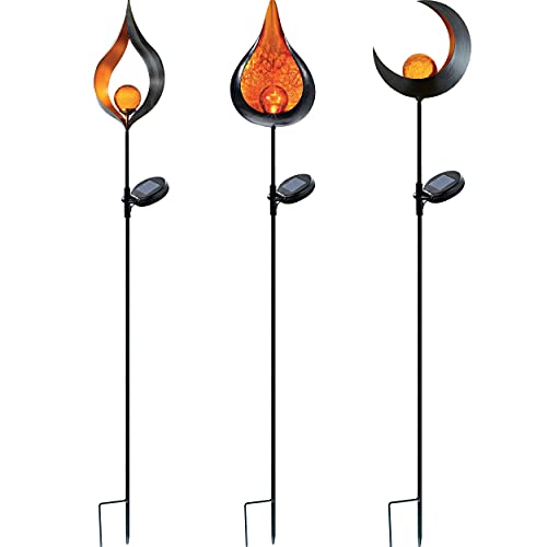 Bonetti Solar Lights Gartenstecker 3er-Set 93 cm Glaskugel
