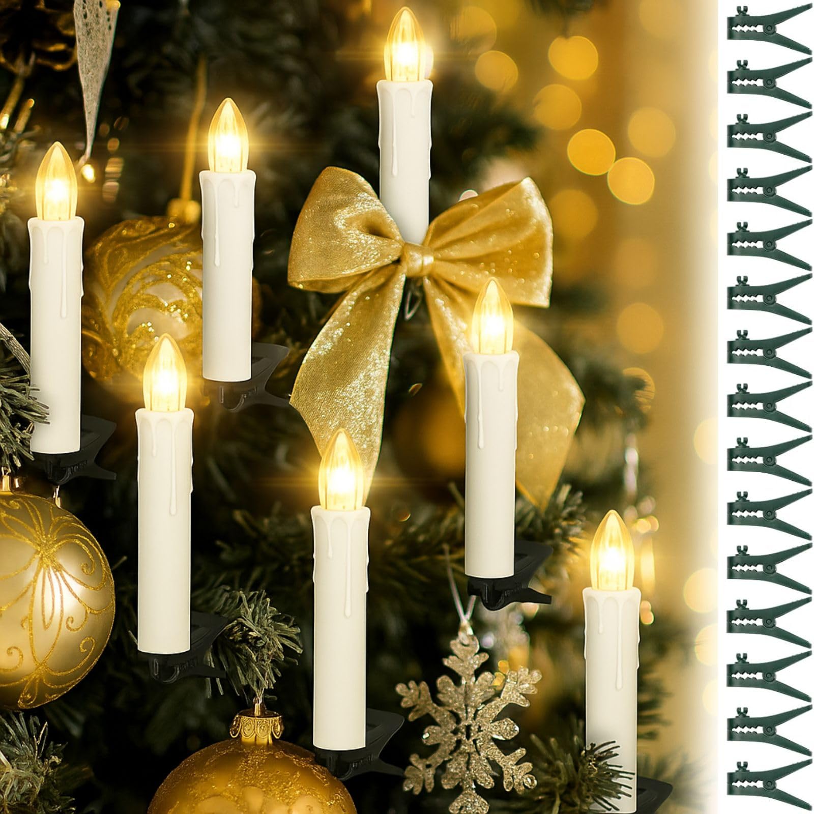 Koopower Candle Lights LED-Kerzen warmweiß 30er-Set mit Timer Batterie