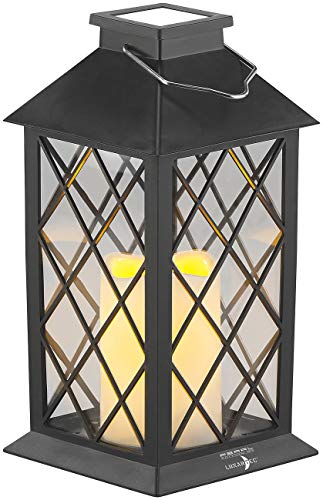 Lunartec Licht-Dekoration Solar-Laterne Flamme schwarz IP44