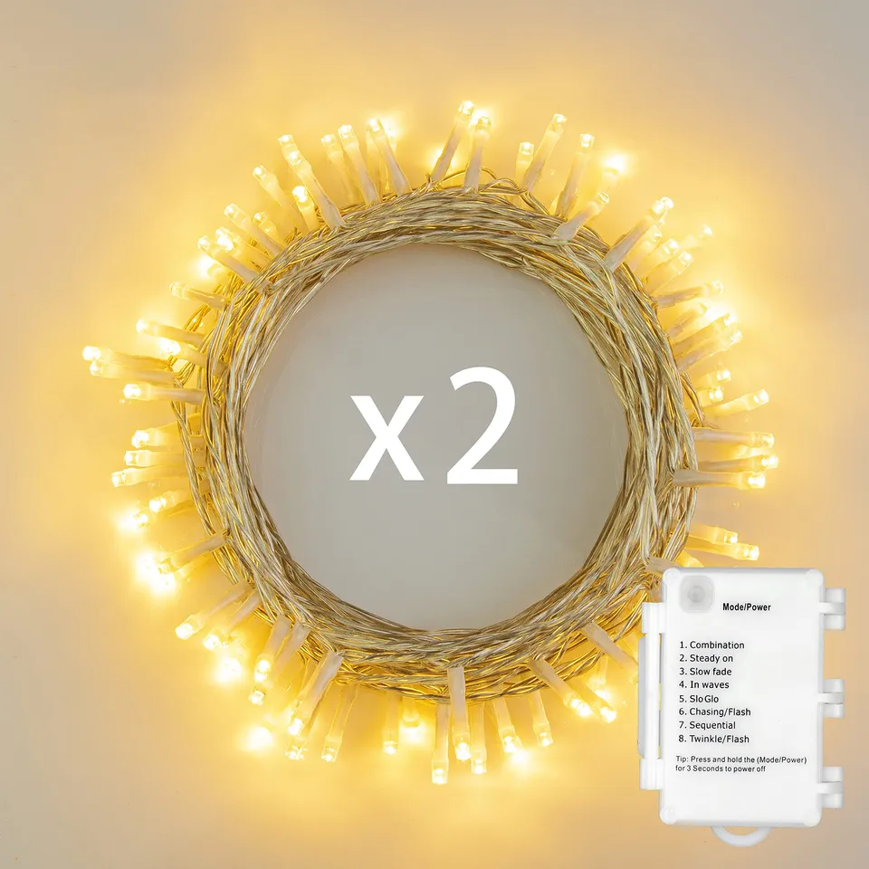 Koopower Battery Operated Fairy Lights Lichterkette warmweiß 2er-Pack