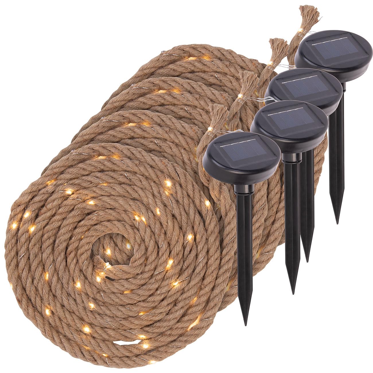 Lunartec Licht-Dekoration Solar-Seil-Lichterkette 4er-Set 2m
