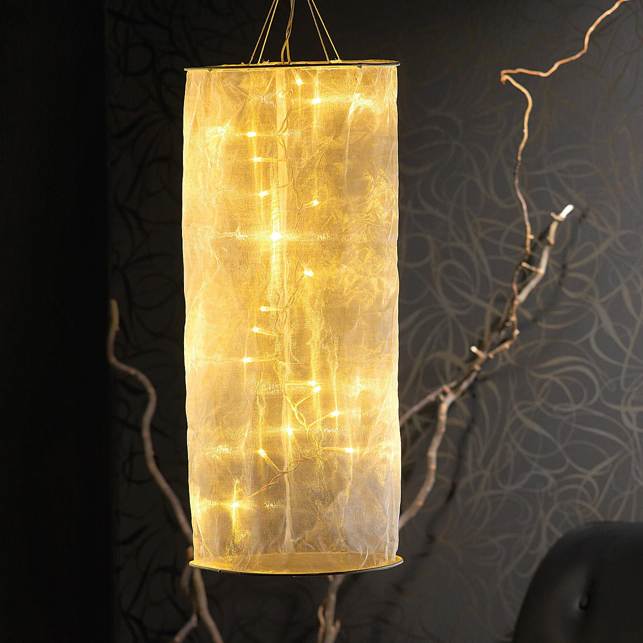 Lunartec Licht-Dekoration Organza-Lichtschlauch 3er-Set warmweiß