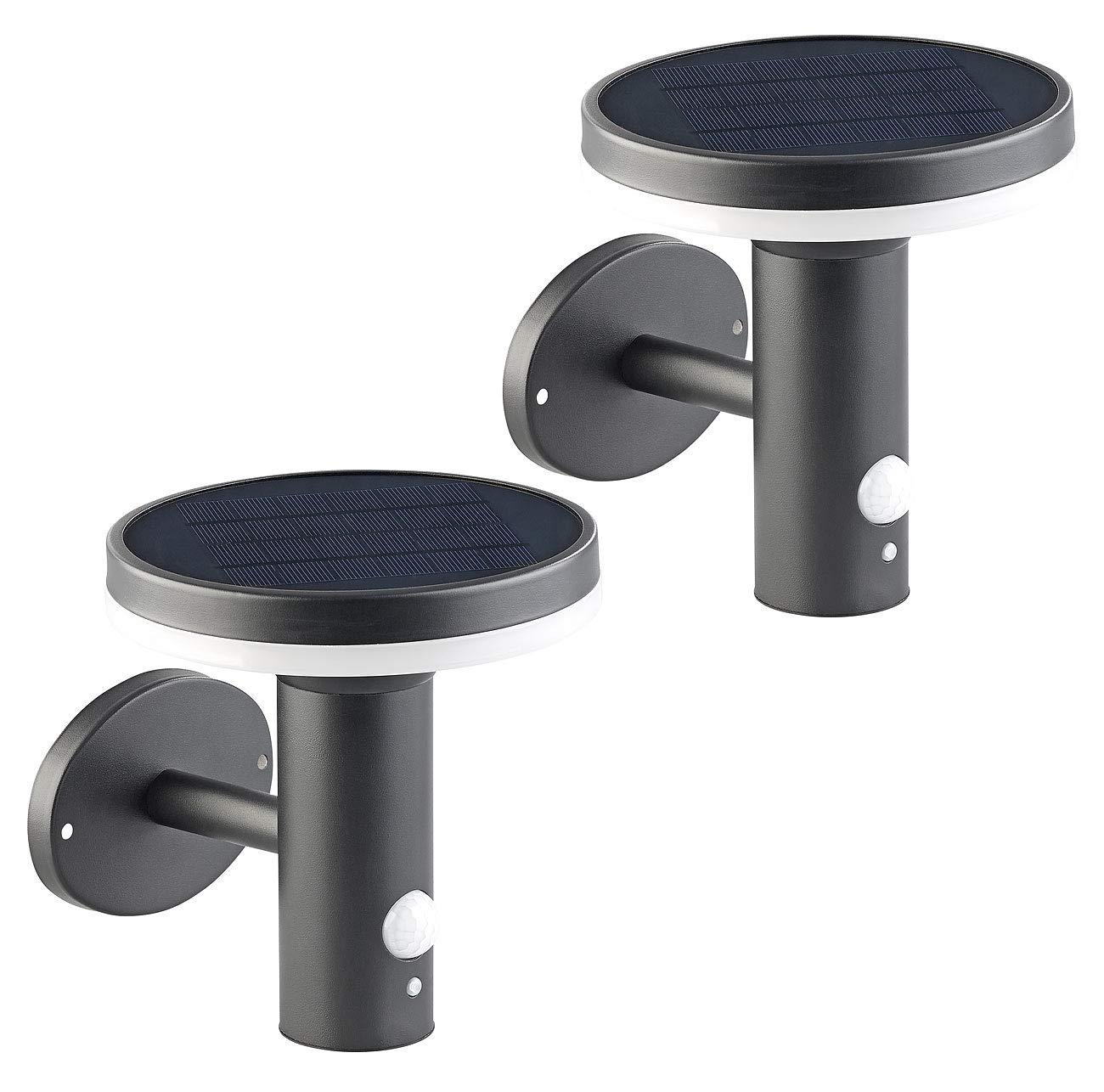 Lunartec Außenbeleuchtung WL-600.solar Wandleuchte 2er-Set