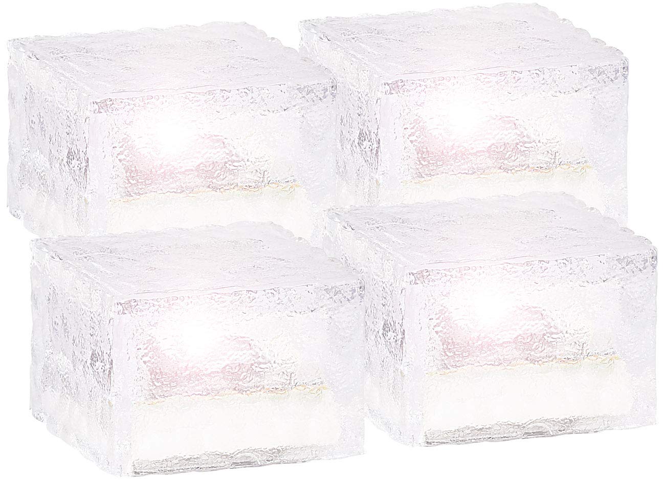 Lunartec Solar-Glasbaustein LED klein 7x7 cm 4er-Set