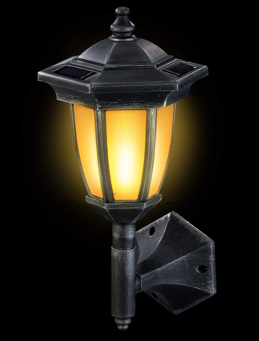 Lunartec Außenbeleuchtung Solar-Laterne Flammeneffekt 24 LEDs