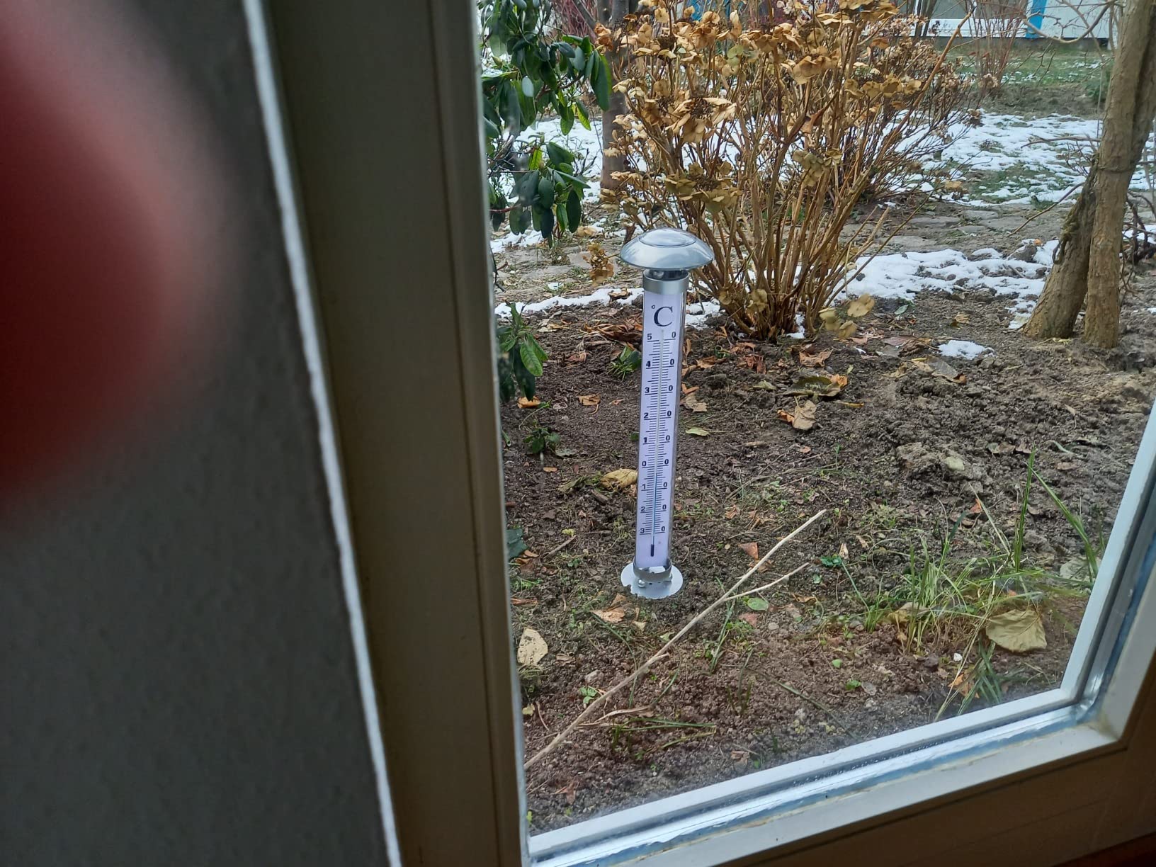 Bonetti Solar Lights Gartenthermometer 112cm kaltweiß mit Erdspieß