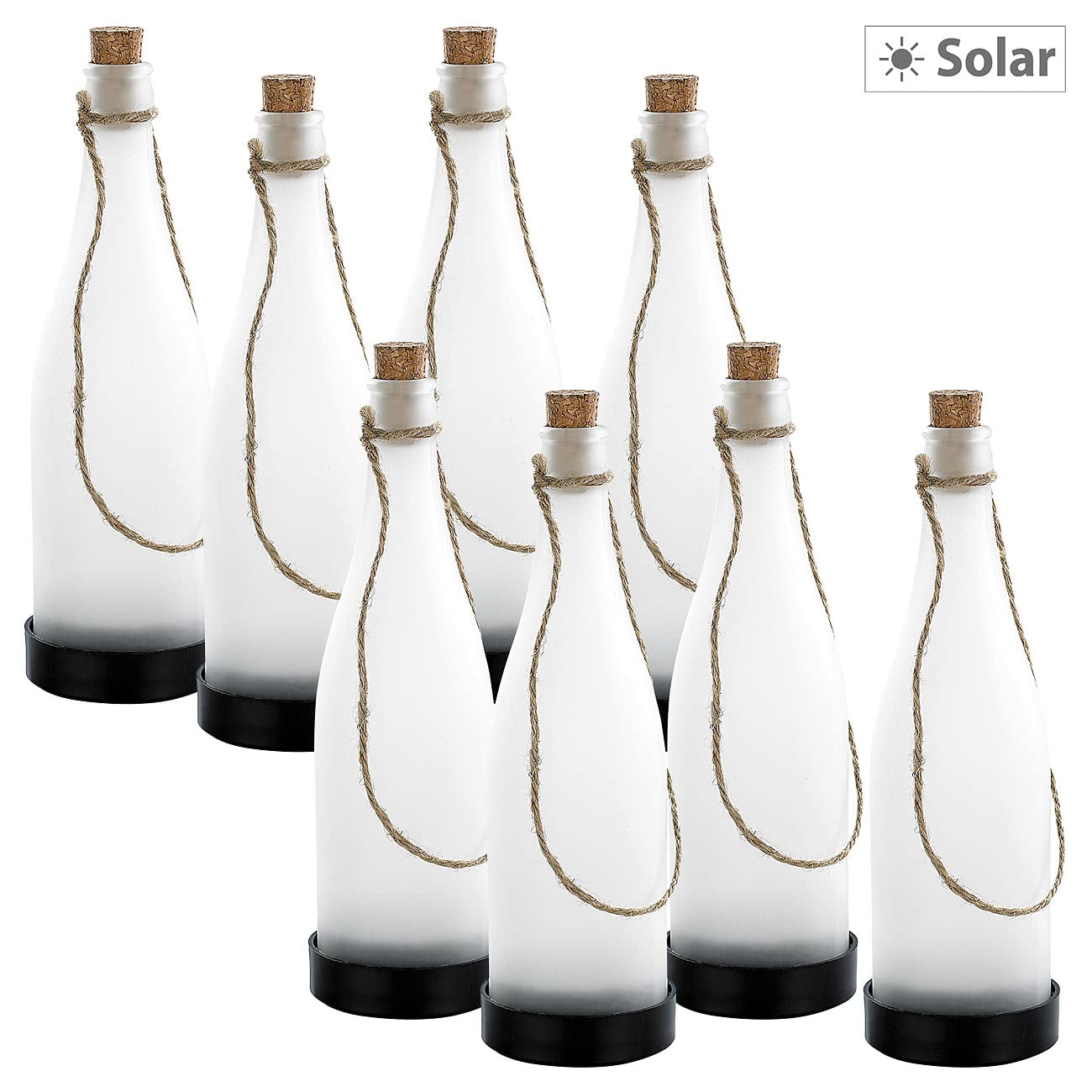 Lunartec Licht-Dekoration Flaschenpost Solar 8er-Set warmweiß