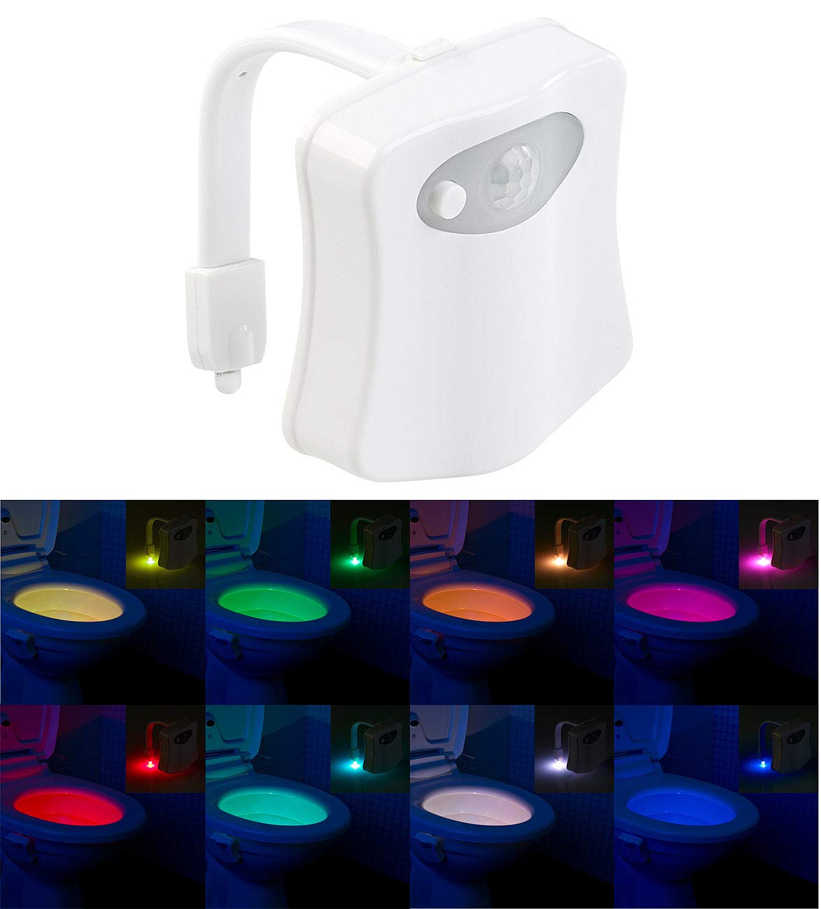 Lunartec WC Licht LED Toilettenlicht mit Bewegungsmelder 16 Farben
