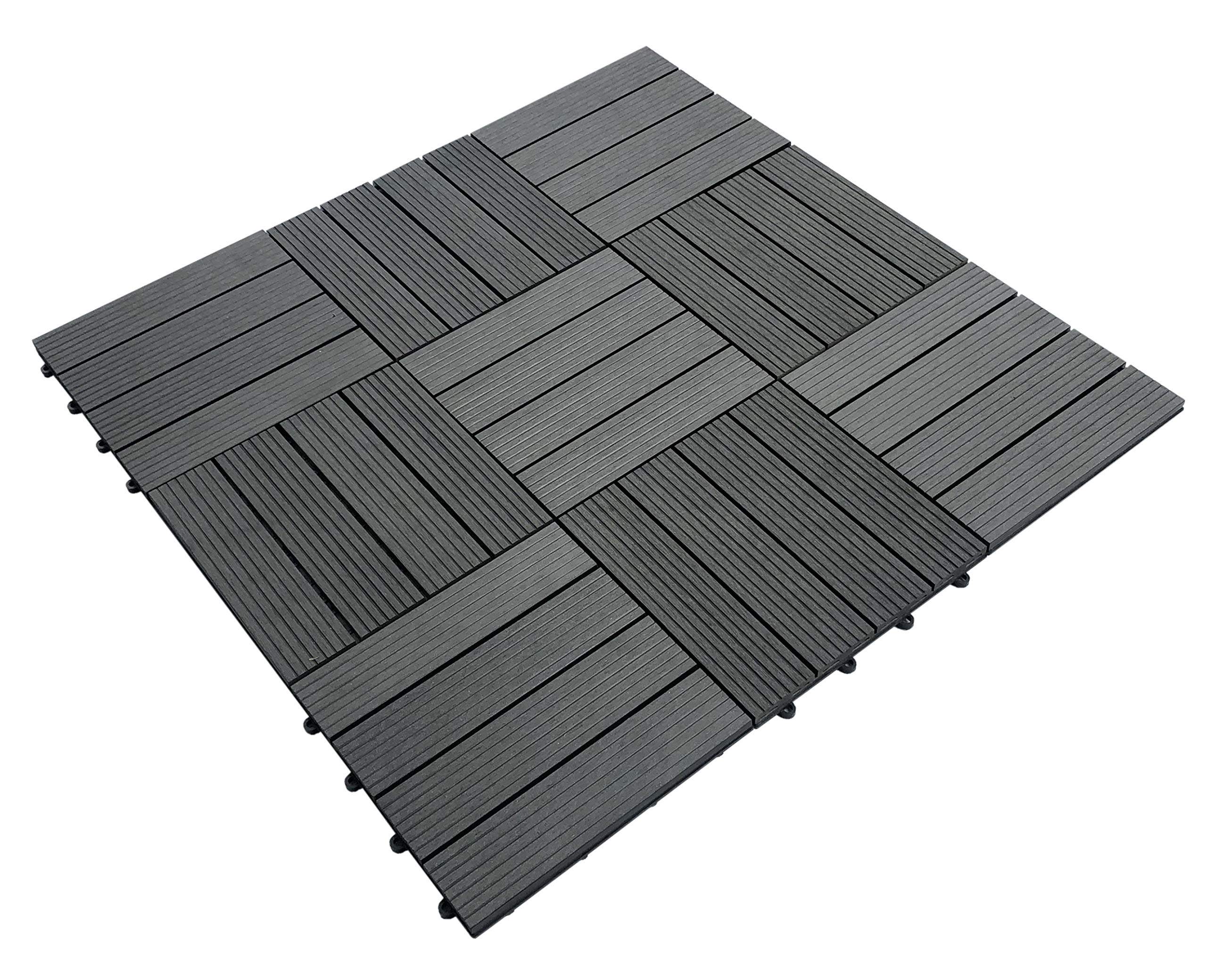 Bonetti WPC-Fliesen grau 30x30cm 11 Stück Terrassenfliese