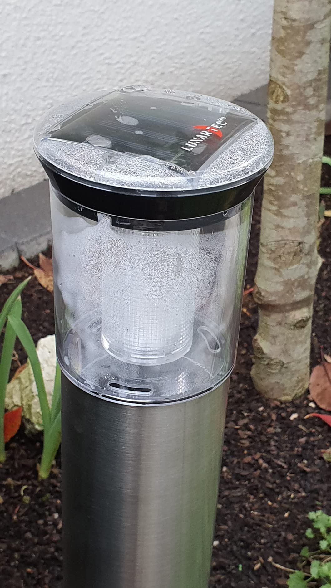 Lunartec Außenbeleuchtung Solar-Wegeleuchte Leuchtturm Edelstahl