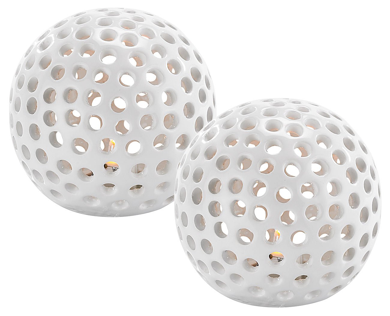 Lunartec Außenbeleuchtung LED-Kugelleuchten 4er-Set Keramik 83mm warmweiß