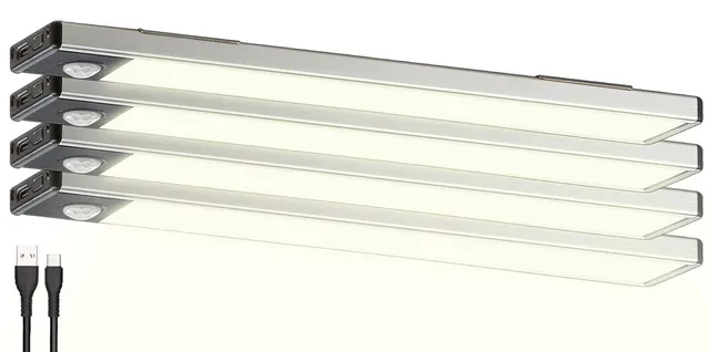 Lunartec Innenbeleuchtung LED-Lichtleiste 4er-Set warmweiß 23cm