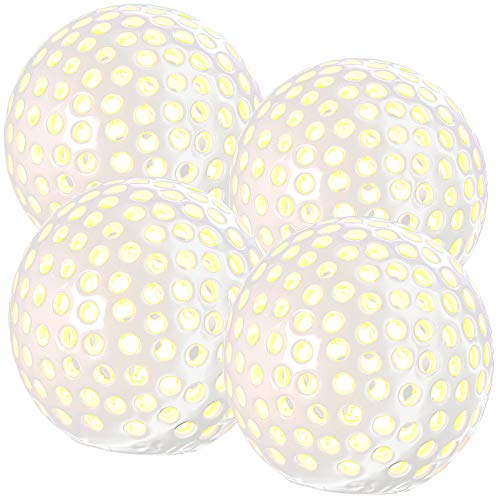 Lunartec Außenbeleuchtung LED-Kugelleuchten 4er-Set Keramik 83mm warmweiß