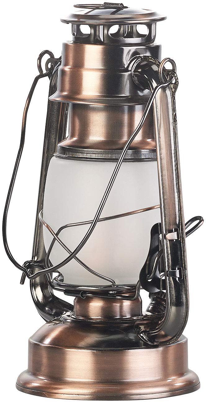 Lunartec Taschenlampen LED-Sturmlaterne 25 cm bronze 2er-Set