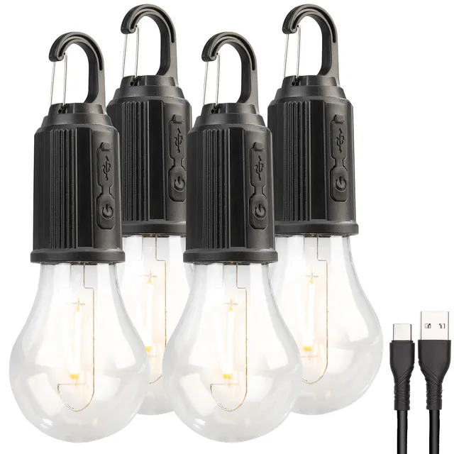 Lunartec Leuchtmittel LED-Akku-Glühbirne 4er-Set 120lm USB