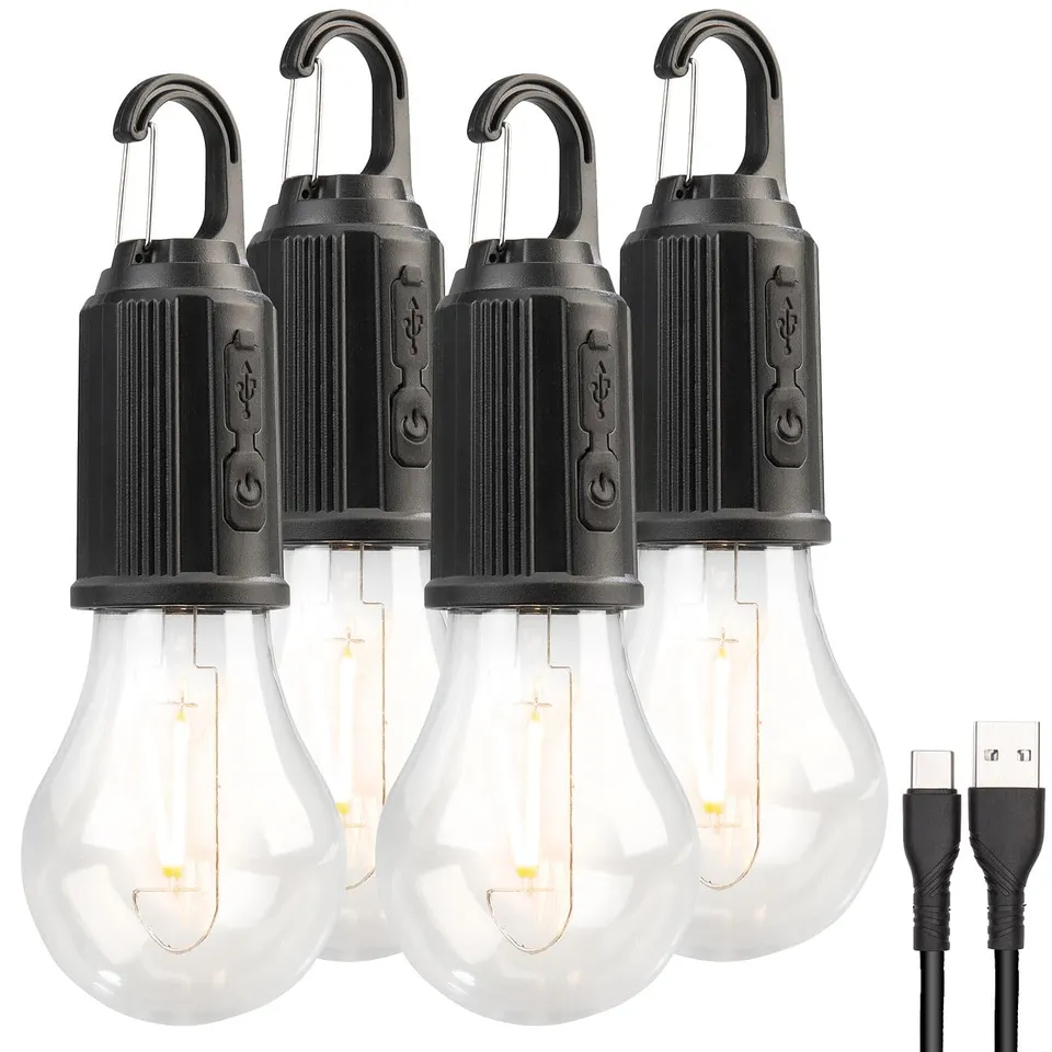 Lunartec Leuchtmittel LED-Akku-Glühbirne 4er-Set 120lm USB