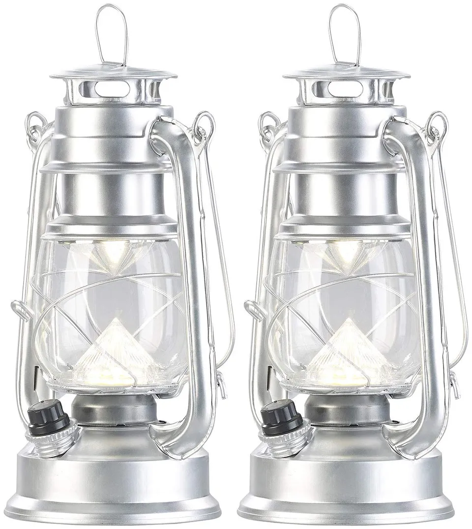 Lunartec Taschenlampen Sturmlampe LED 200 lm Akku 2er-Set