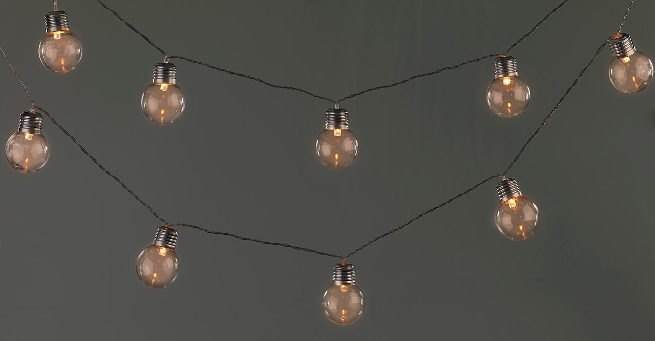 Lunartec Licht-Dekoration Solar-Lichterkette 10 Birnen warmweiß