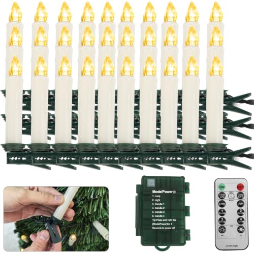 Koopower Candle Lights Lichterkette 10M 30 Kerzen mit Timer