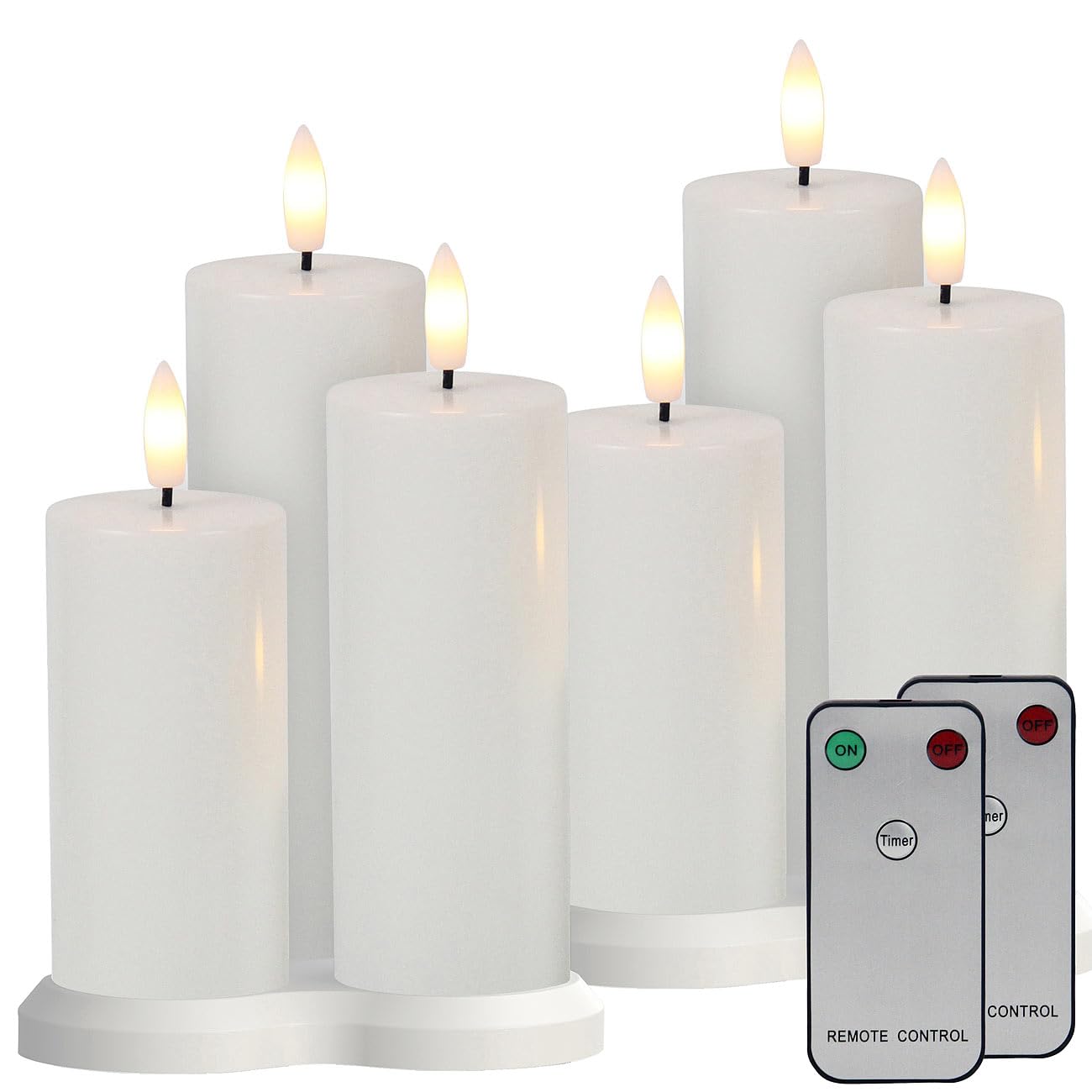 Lunartec Licht-Dekoration LED Stumpenkerzen 6er-Set mit Timer