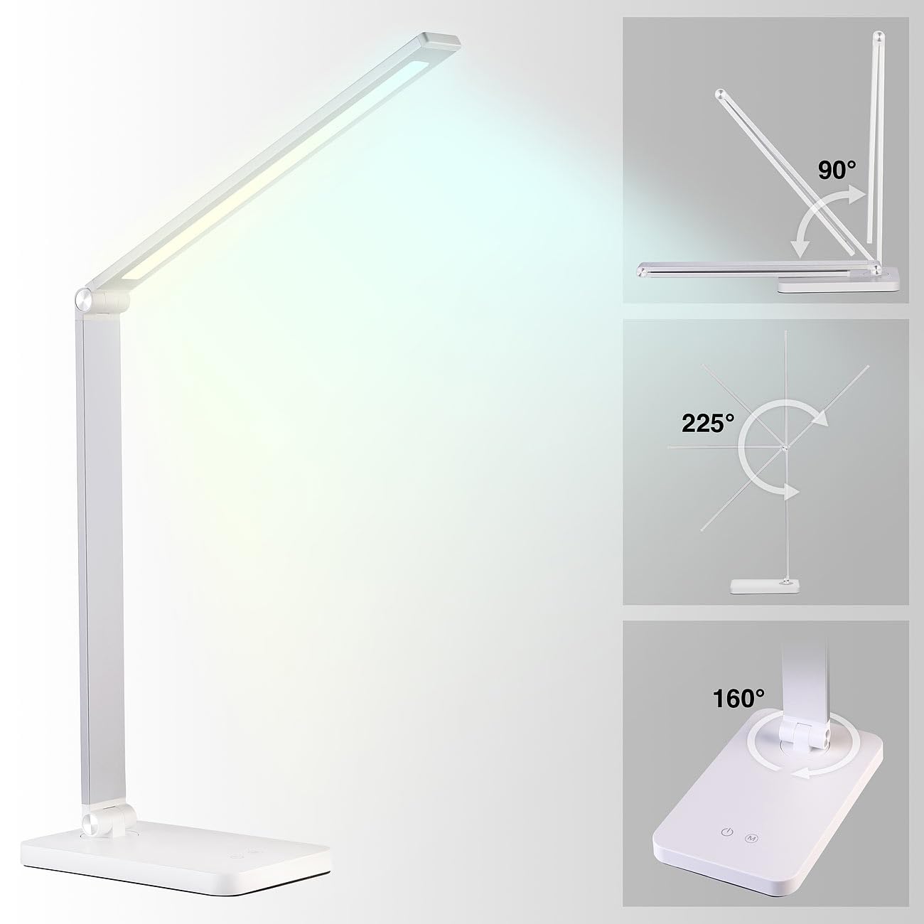 Lunartec Innenbeleuchtung Alu-Schreibtischlampe silberweiß 660lm