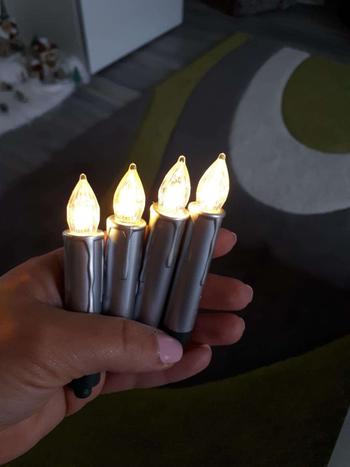 Lunartec Licht-Dekoration LED-Christbaumkerzen 20er silber