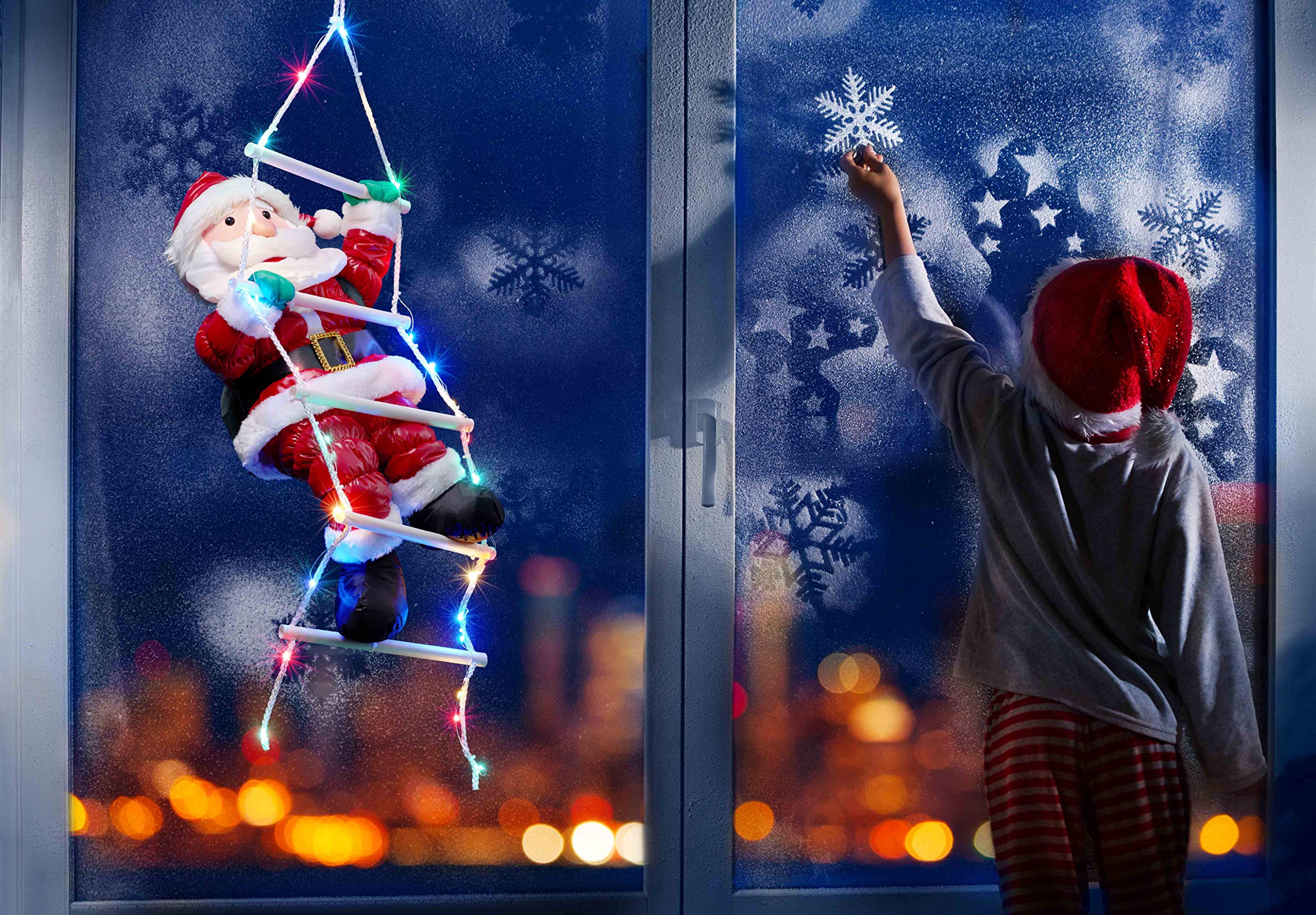 Bonetti LED Lichterketten Weihnachtsmann Strickleiter 30 LEDs