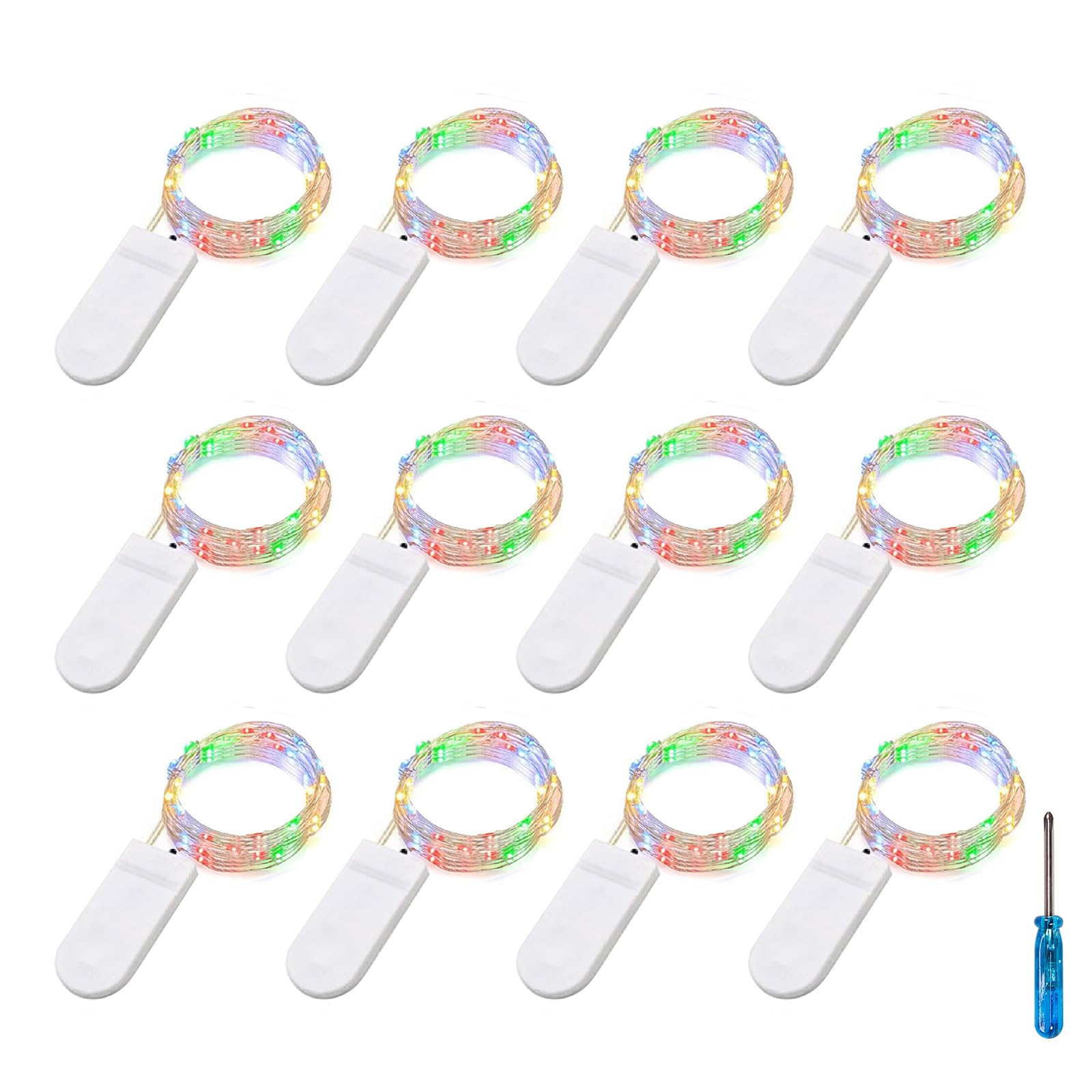 Bxroiu Lichterkette 6er Micro-LED Draht 2m warmweiß Batterie