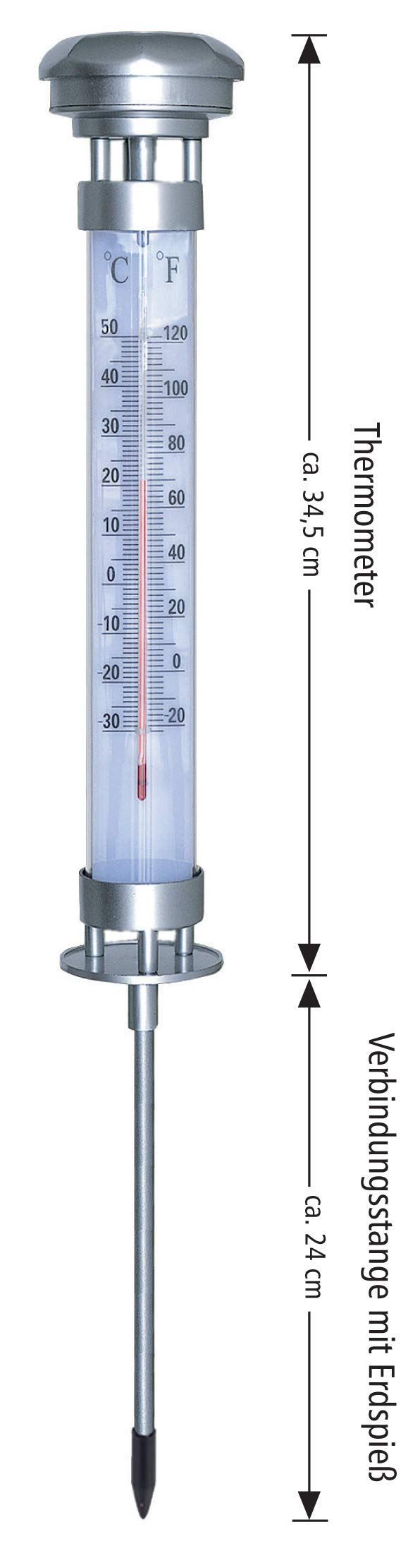 Bonetti Solar Lights Gartenthermometer Solar-LED 56,5 cm