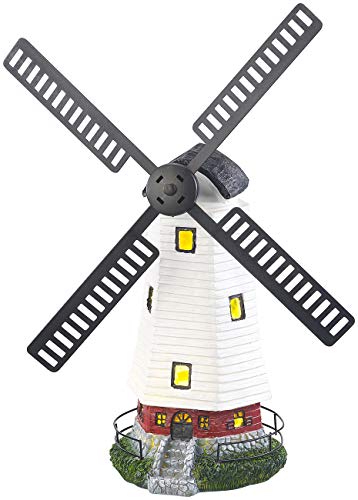 Lunartec Licht-Dekoration Windmühle Solar LED Garten 32 cm