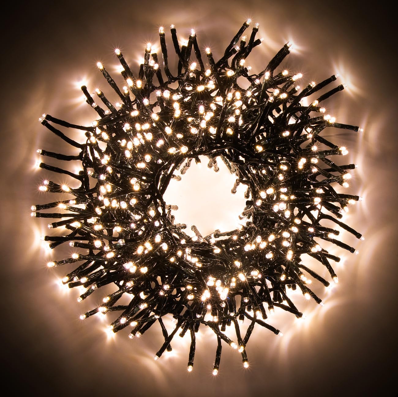 Lunartec Licht-Dekoration LED Büschellichterkette warmweiß 6 m 600 LEDs