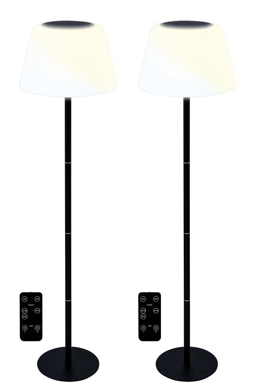 Lunartec Außenbeleuchtung Solar-Stehleuchten 2er-Set CCT 400 lm