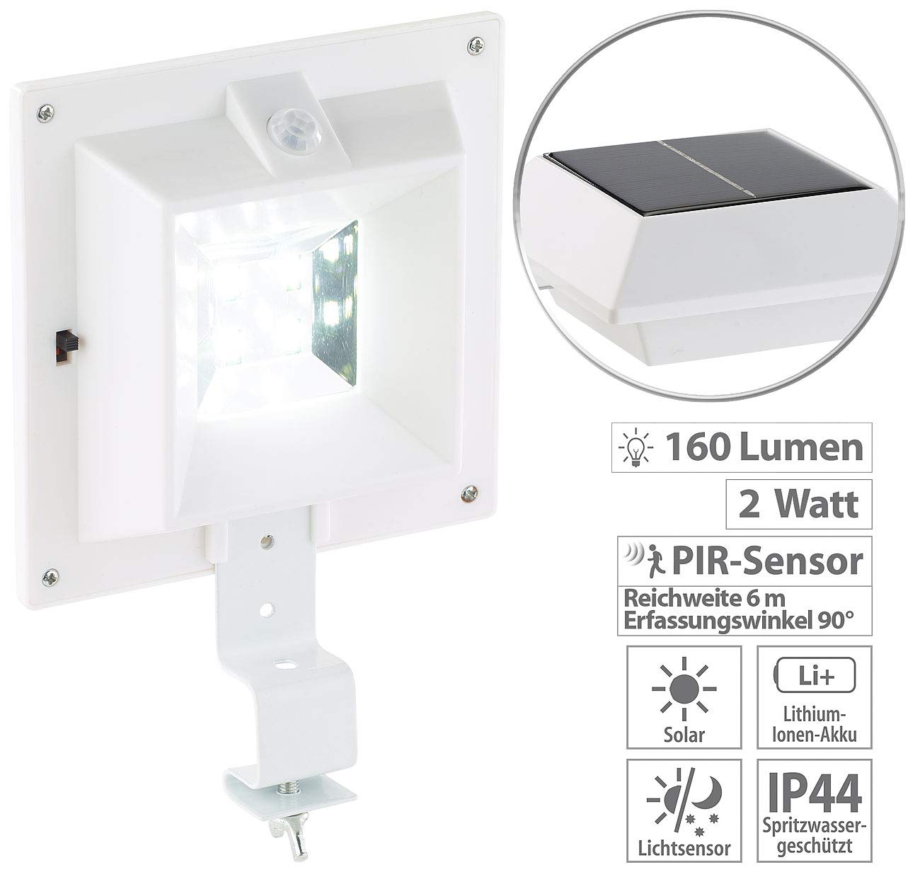 Lunartec Außenbeleuchtung Dachrinnen Solarlampe LED 3er-Set