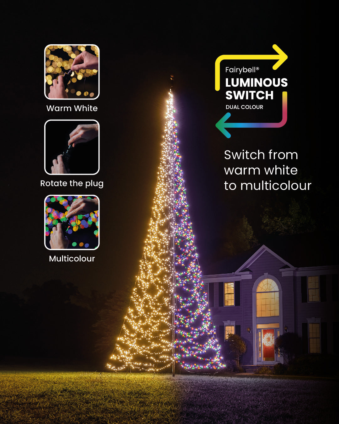 Fairybell Premium LED-Baum 8 m 3000 LED Luminous Switch