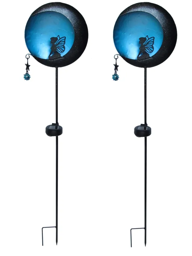 Bonetti Solar Lights Gartenstecker Elfe blau 2er-Set 97cm