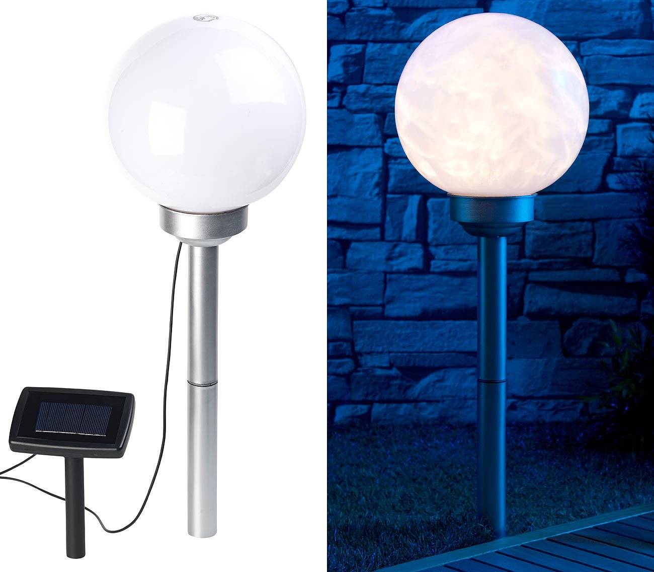 Lunartec Licht-Dekoration Solar-LED-Kugeln Ø 20 cm 4er-Set warmweiß