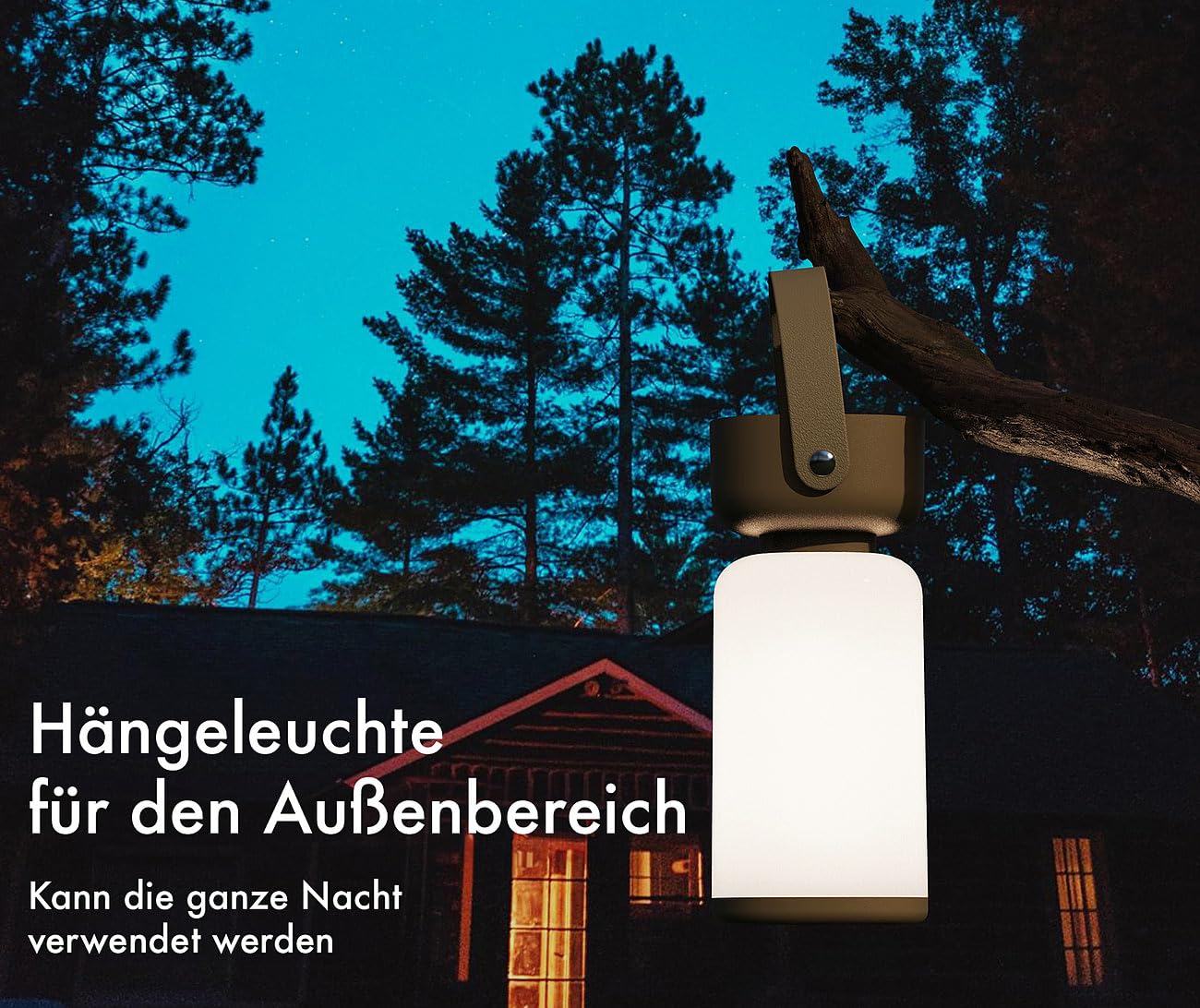 Lunartec Taschenlampen LED-Laterne braun dimmbar IP44