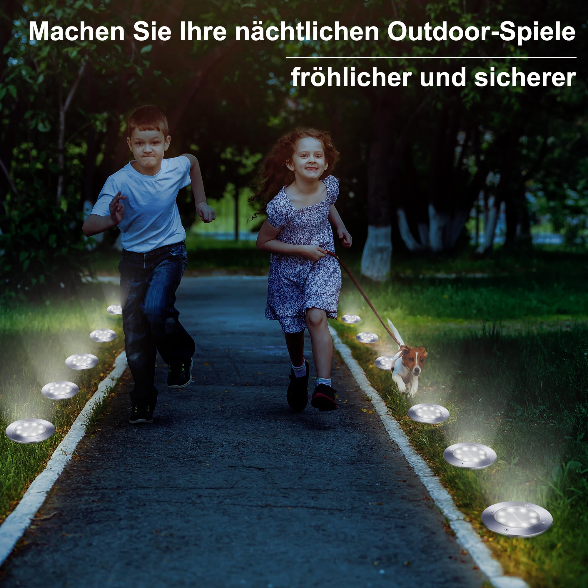 Qedertek Lighting Solar Bodenleuchten 8 Stück weiß IP65 Edelstahl