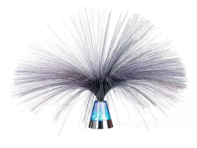 Lunartec Blue Ice Glasfaserlampe Deko-Leuchte batteriebetrieben 32 cm
