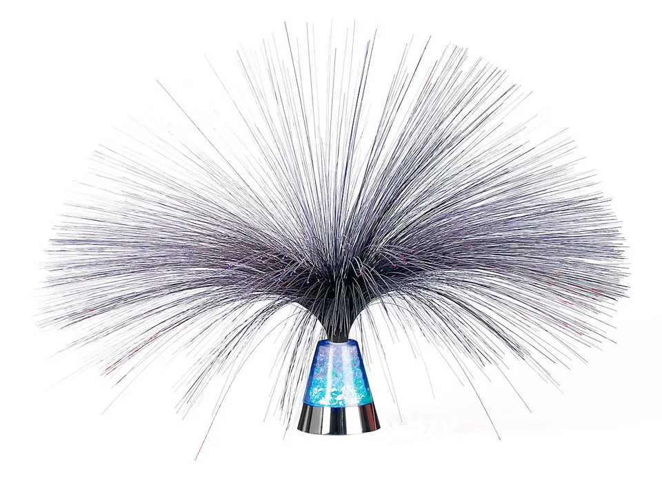 Lunartec Blue Ice Glasfaserlampe Deko-Leuchte batteriebetrieben 32 cm