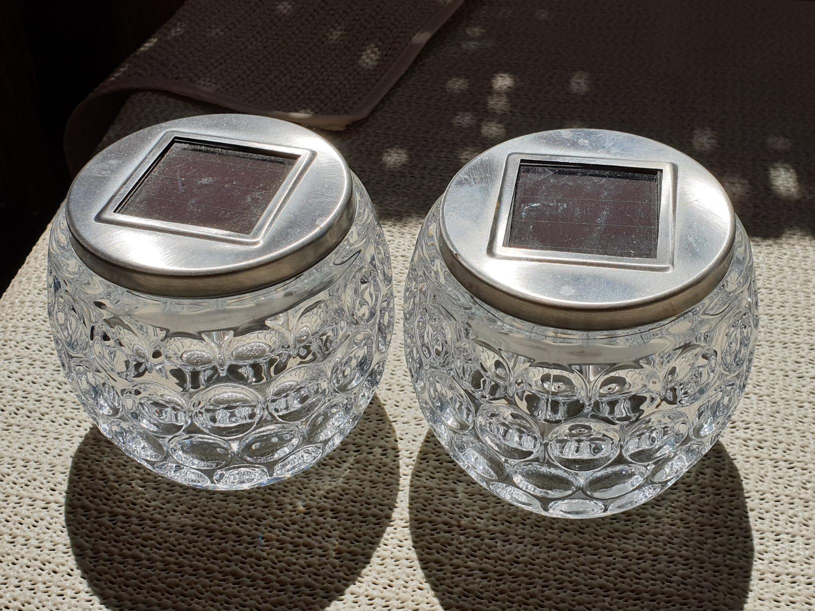 Lunartec Solarleuchte Glas warmweiss IP44 2er-Set 10cm