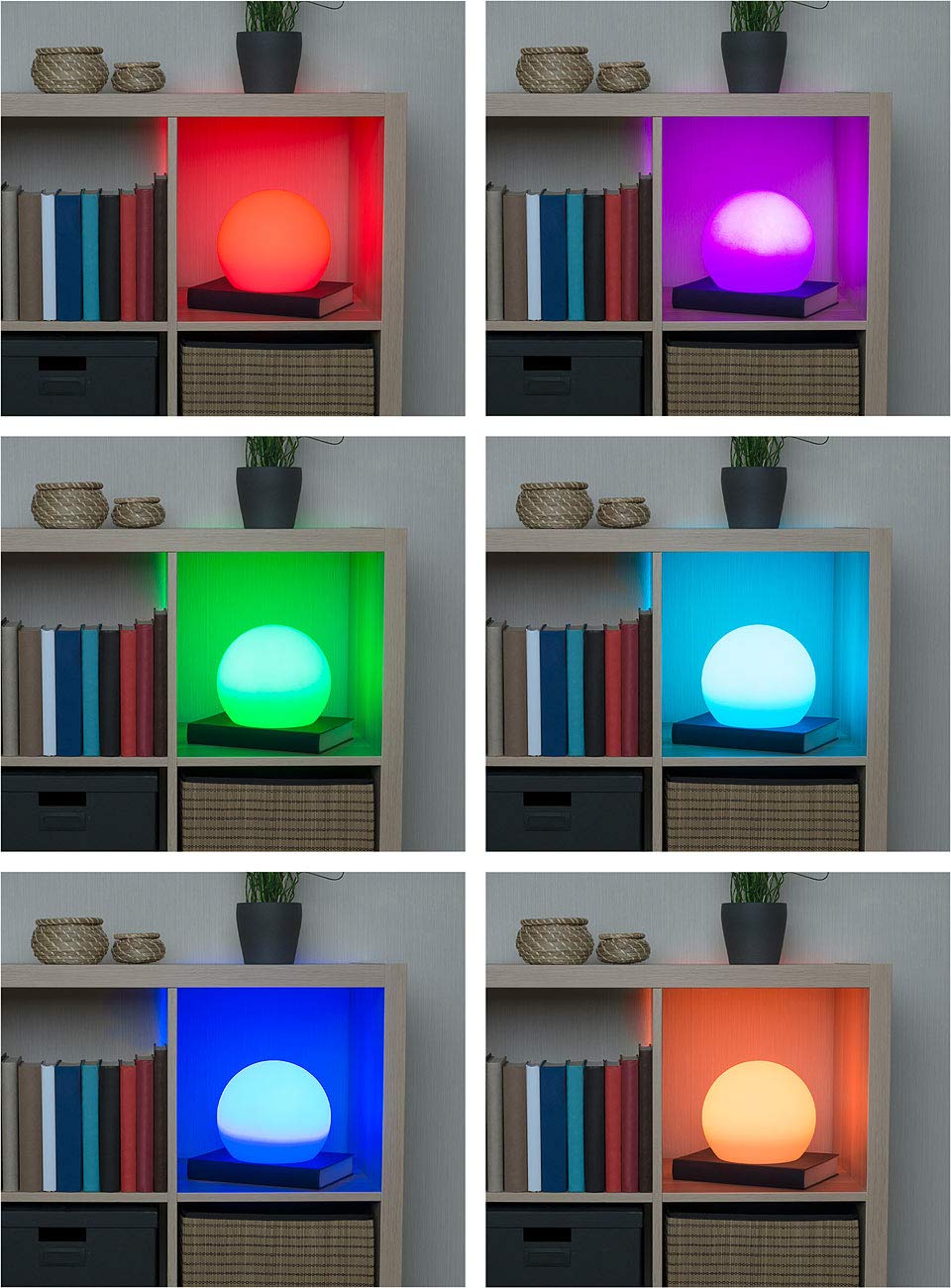 Lunartec Solarkugel Garten LED 20 cm RGBW mit Fernbedienung
